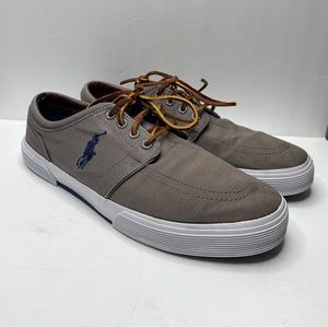POLO RALPH LAUREN FAXON LOW GREY CANVAS - SIZE 10.5D